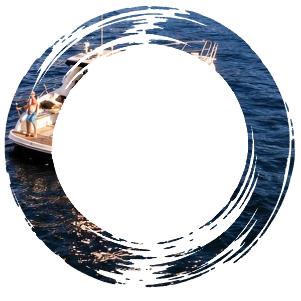 Wu Wei on Table Bay, seen through the brush-ring logo